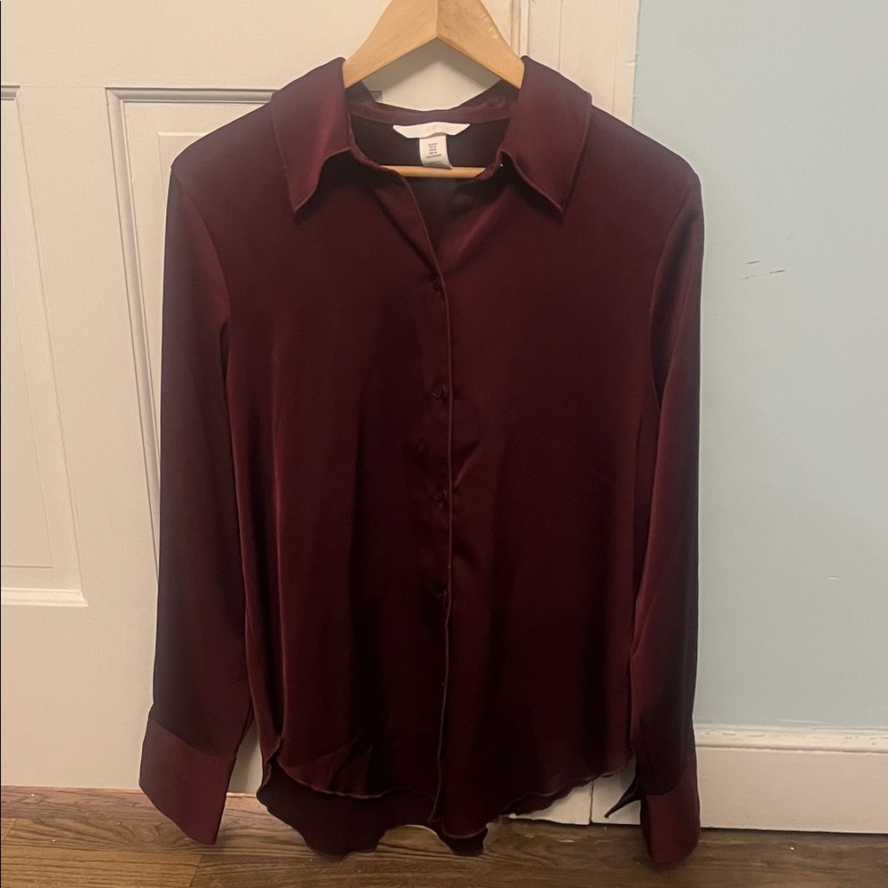 H&M Deep Burgundy Button Down Shirt